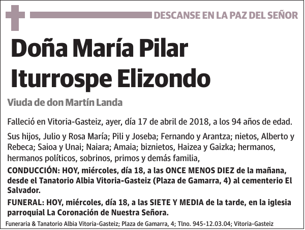 María Pilar Iturrospe Elizondo