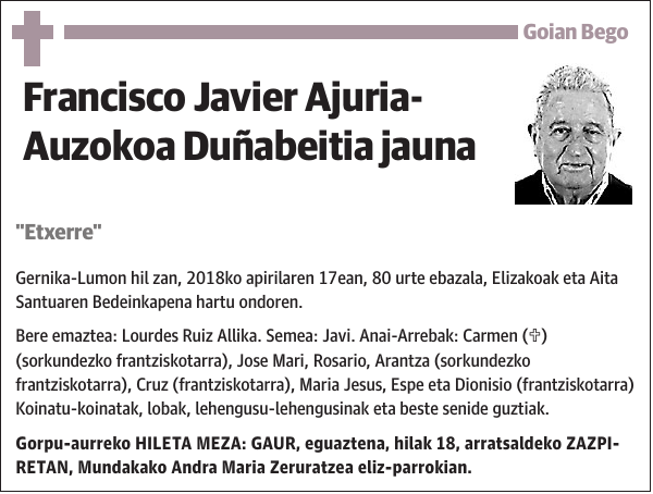 Francisco Javier Ajuria- Auzokoa Duñabeitia