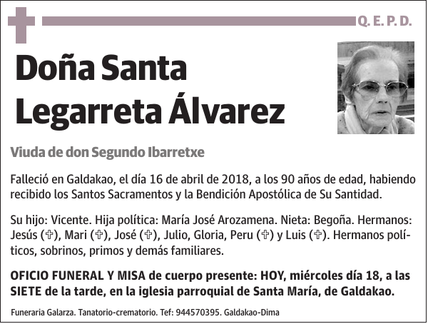 Santa Legarreta Álvarez