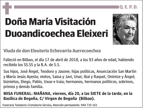 María Visitación Duoandicoechea Eleixeri