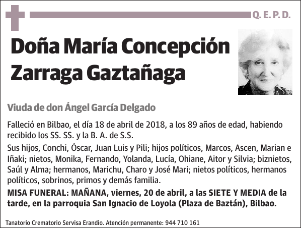 María Concepción Zarraga Gaztañaga