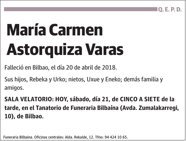 María Carmen Astorquiza Varas