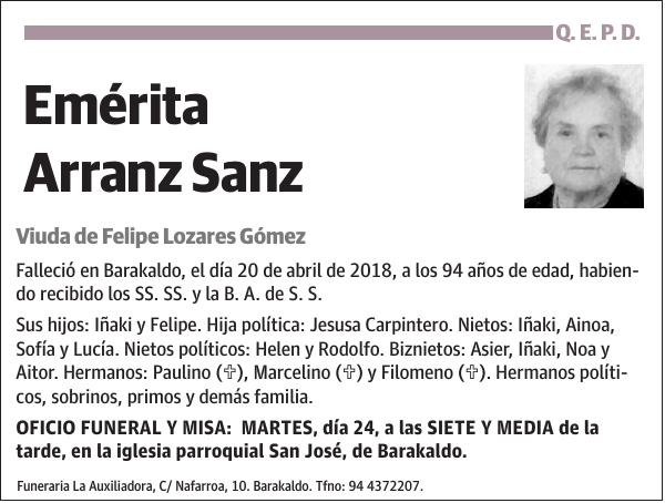 Emérita Arranz Sanz