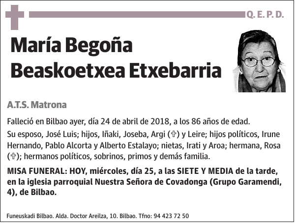 María Begoña Beaskoetxea Etxebarria