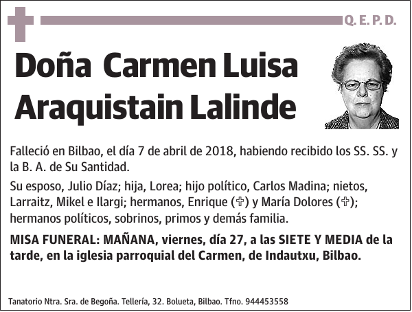 Carmen Luisa Araquistain Lalinde