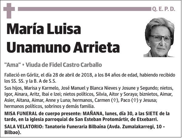 María Luisa Unamuno Arrieta