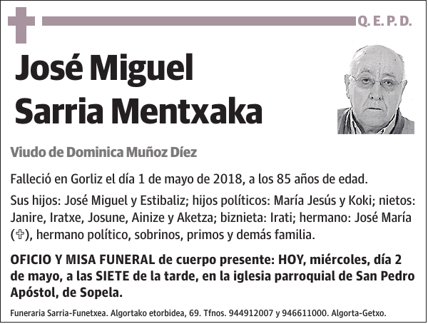 José Miguel Sarria Mentxaka