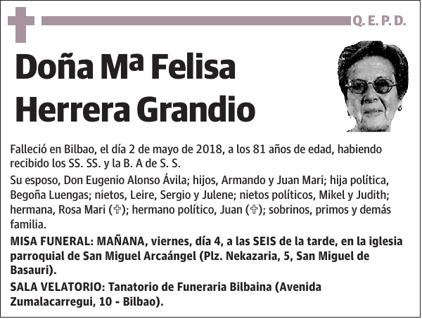 Mª Felisa Herrera Grandio