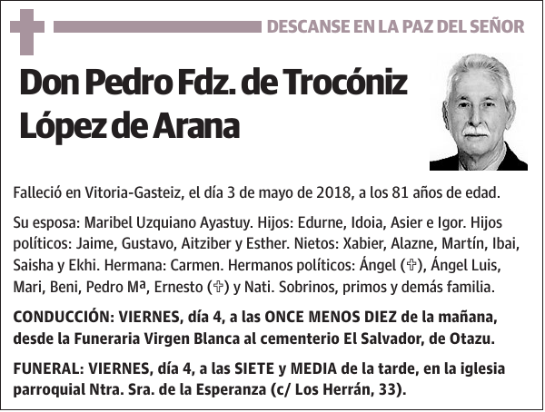 Pedro Fdz. de Trocóniz López de Arana