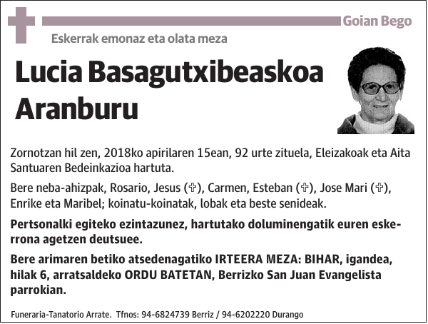 Lucia Basagutxibeaskoa Aranburu