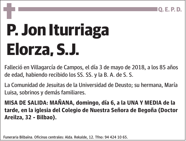 P. Jon Iturriaga Elorza, S.J.