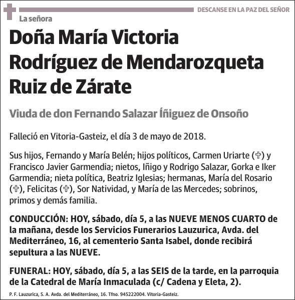 María Victoria Rodríguez de Mendarozqueta