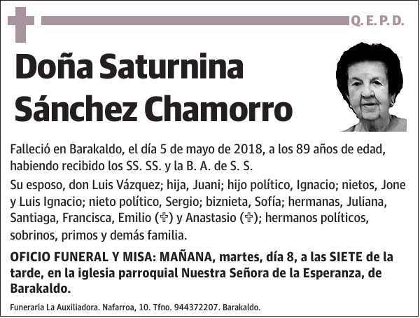 Saturnina Sánchez Chamorro