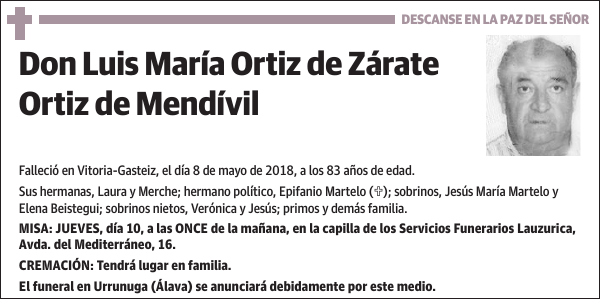 Luis María Ortiz de Zárate Ortiz de Mendívil