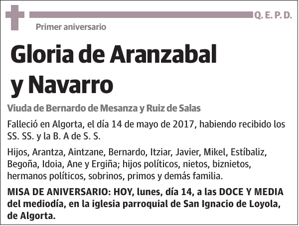 Gloria de Aranzabal y Navarro