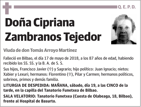 Cipriana Zambranos Tejedor