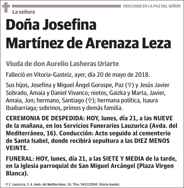 Josefina Martínez de Arenaza Leza