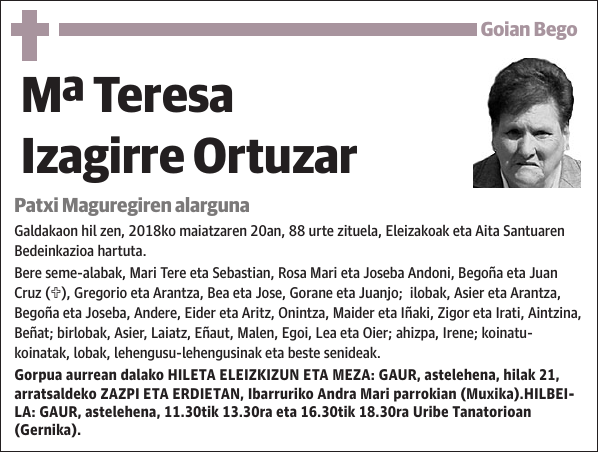 Mª Teresa Izagirre Ortuzar