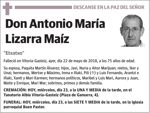 Antonio María Lizarra Maíz