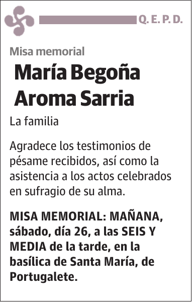 María Begoña Aroma Sarria