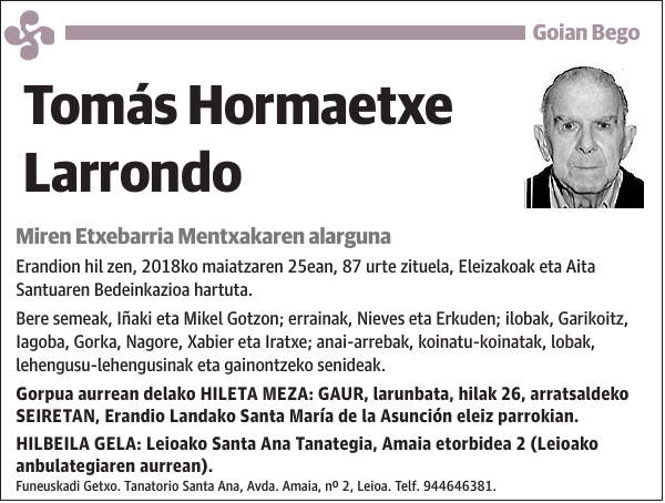 Tomás Hormaetxe Larrondo