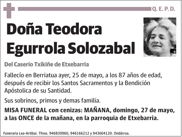 Teodora Egurrola Solozabal