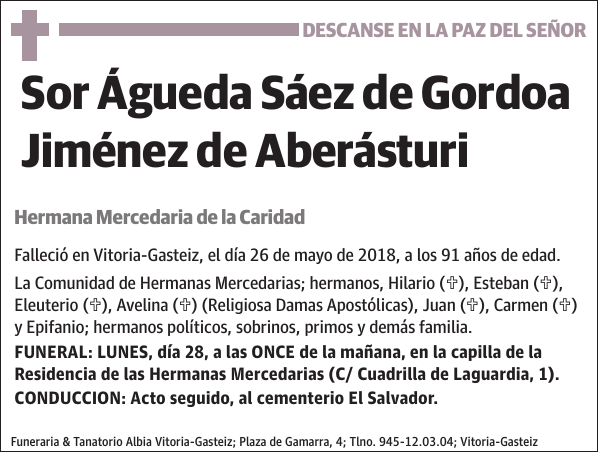 Águeda Sáez de Gordoa Jiménez de Aberásturi