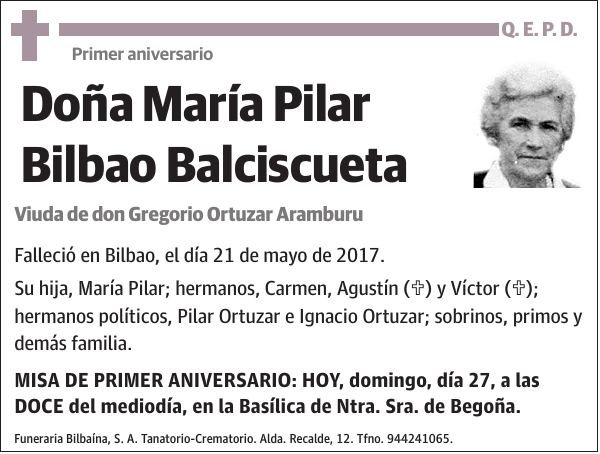 María Pilar Bilbao Balciscueta