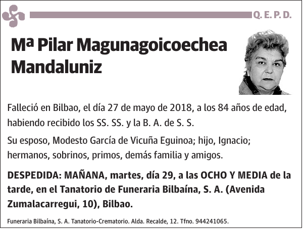 Mª Pilar Magunagoicoechea Mandaluniz