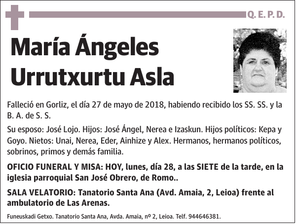 María Ángeles Urrutxurtu Asla