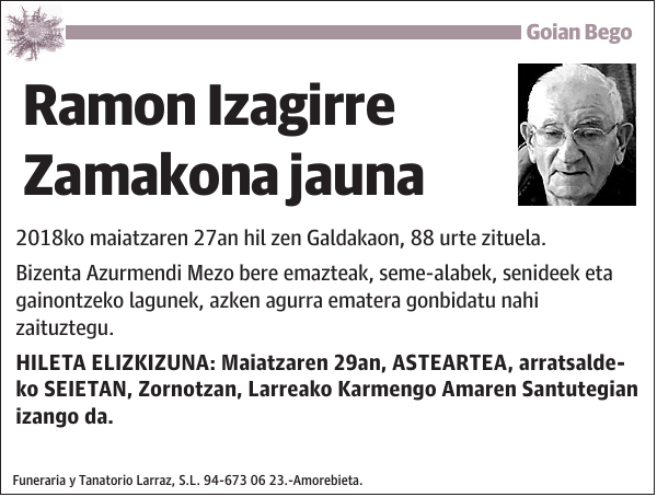 Ramon Izagirre Zamakona