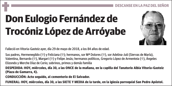 Eulogio Fernández de Trocóniz López de Arróyabe