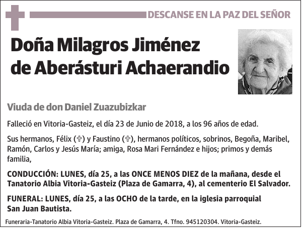 Milagros Jiménez de Aberásturi Achaerandio