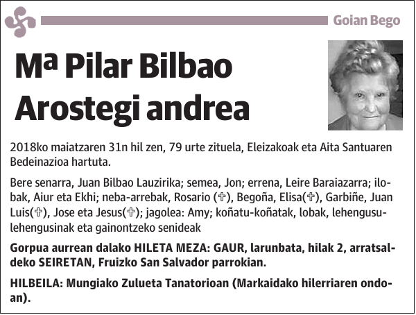 Mª Pilar Bilbao Arostegi