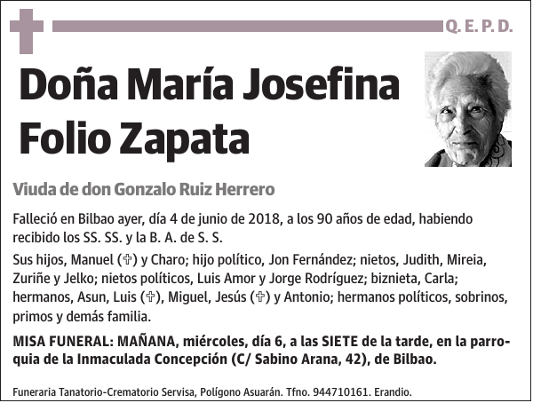 María Josefina Folio Zapata