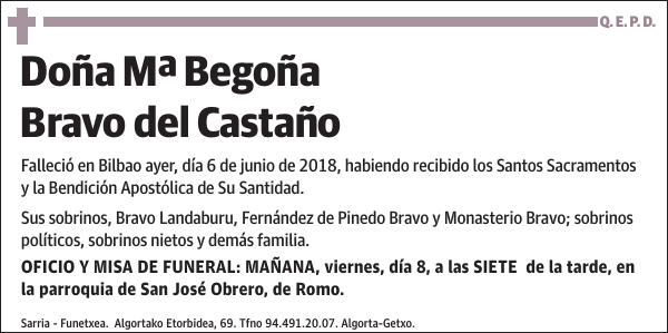 Mª Begoña Bravo del Castaño