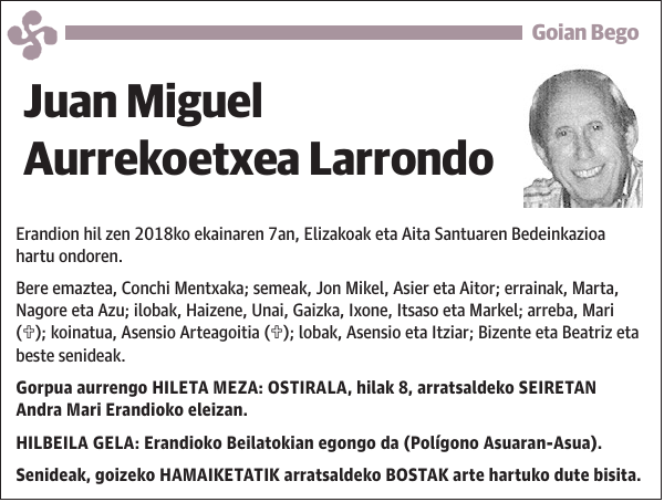 Juan Miguel Aurrekoetxea Larrondo