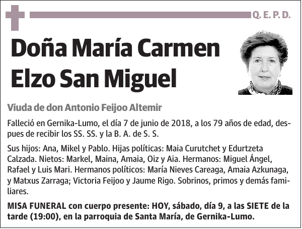 María Carmen Elzo San Miguel