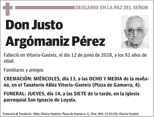 Justo Argómaniz Pérez