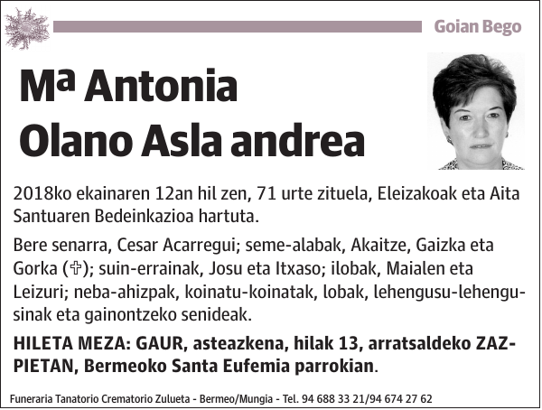 Mª Antonia Olano Asla