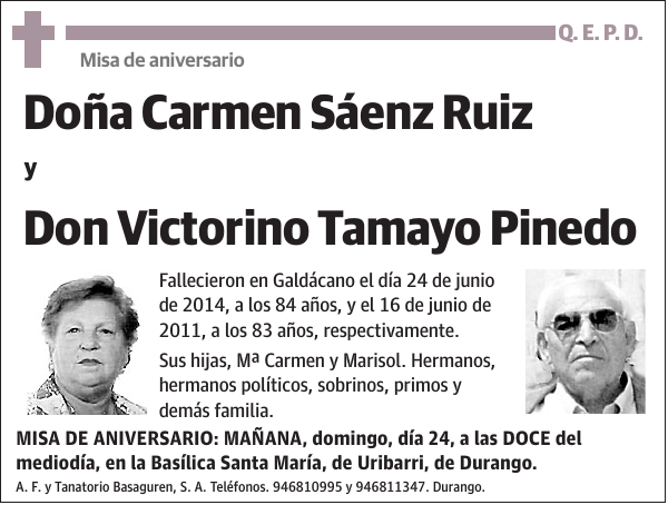 Carmen Sáenz Ruiz y Victorino Tamayo Pinedo