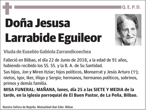 Jesusa Larrabide Eguileor