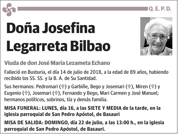 Josefina Legarreta Bilbao