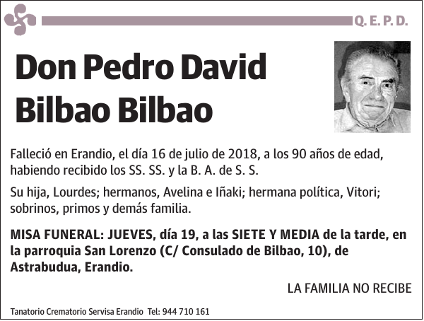 Pedro David Bilbao Bilbao