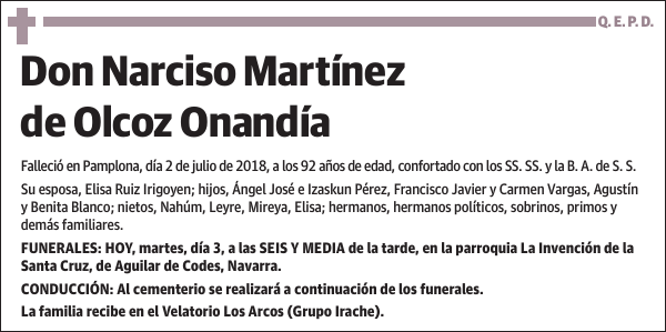 Narciso Martínez de Olcoz Onandía