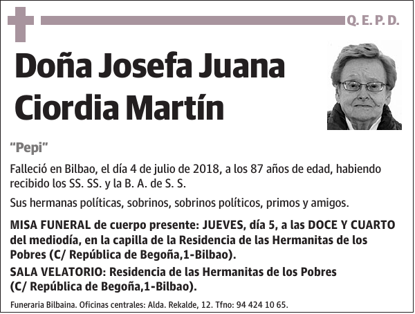 Josefa Juana Ciordia Martín