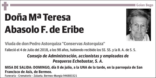 Mª Teresa Abasolo F. de Eribe