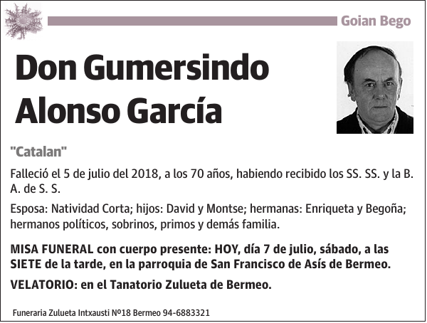 Goian Bego Gumersindo Alonso García