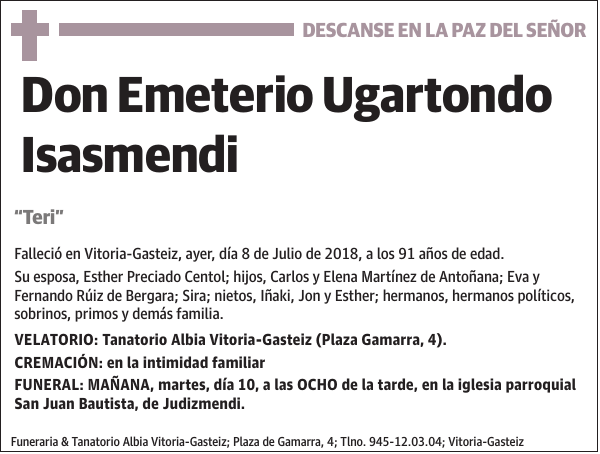 Emeterio Ugartondo Isasmendi