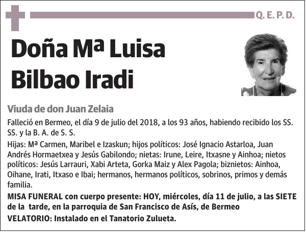 Mª Luisa Bilbao Iradi